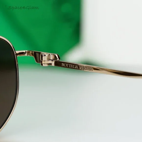 Bottega Veneta Women Sunglasses Gold Dark Brown Split  display picture 1